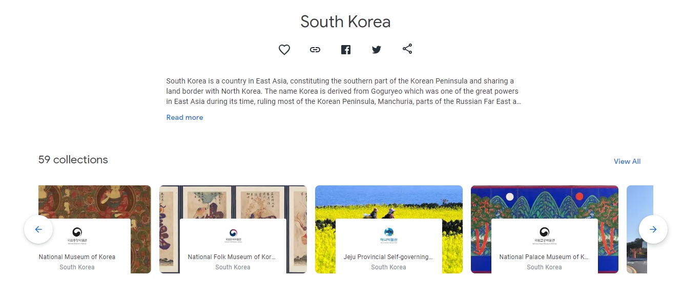 Corea del Sur, a través de Google Arts & Culture, nos ofrece una amplia oferta de museos. | Captura tomada a Google Arts & Culture
