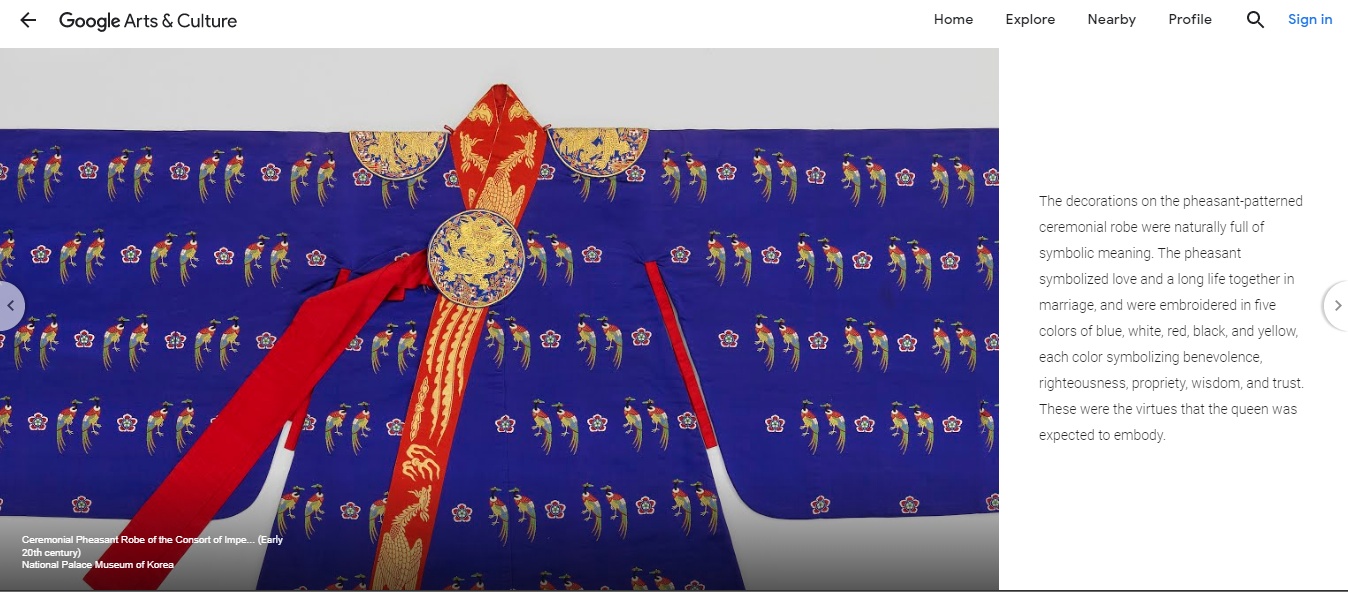 Articulos y ropa de las mujeres de la corte forman parte de una de las exposiciones virtuales. | Captura tomada a Google Arts and Culture
