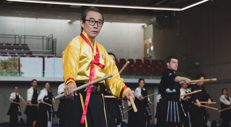 Grandmaster Taejoon Lee conducting a seminar on Gumtoogi, Hwa Rang Do® Sword Fighting, during the World Hwa Rang Do® Association Annual Event in Luxembourg 2018. ⓒ Claire Davey 