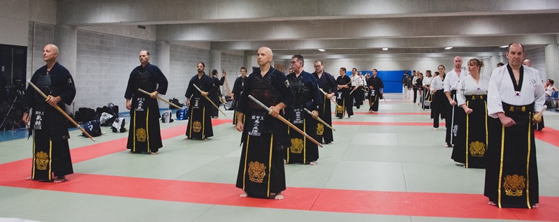 Participants for a seminar on Gumtoogi, Hwa Rang Do® Sword Fighting, during the World Hwa Rang Do® Association Annual Event in Luxembourg 2018. ⓒ Claire Davey 