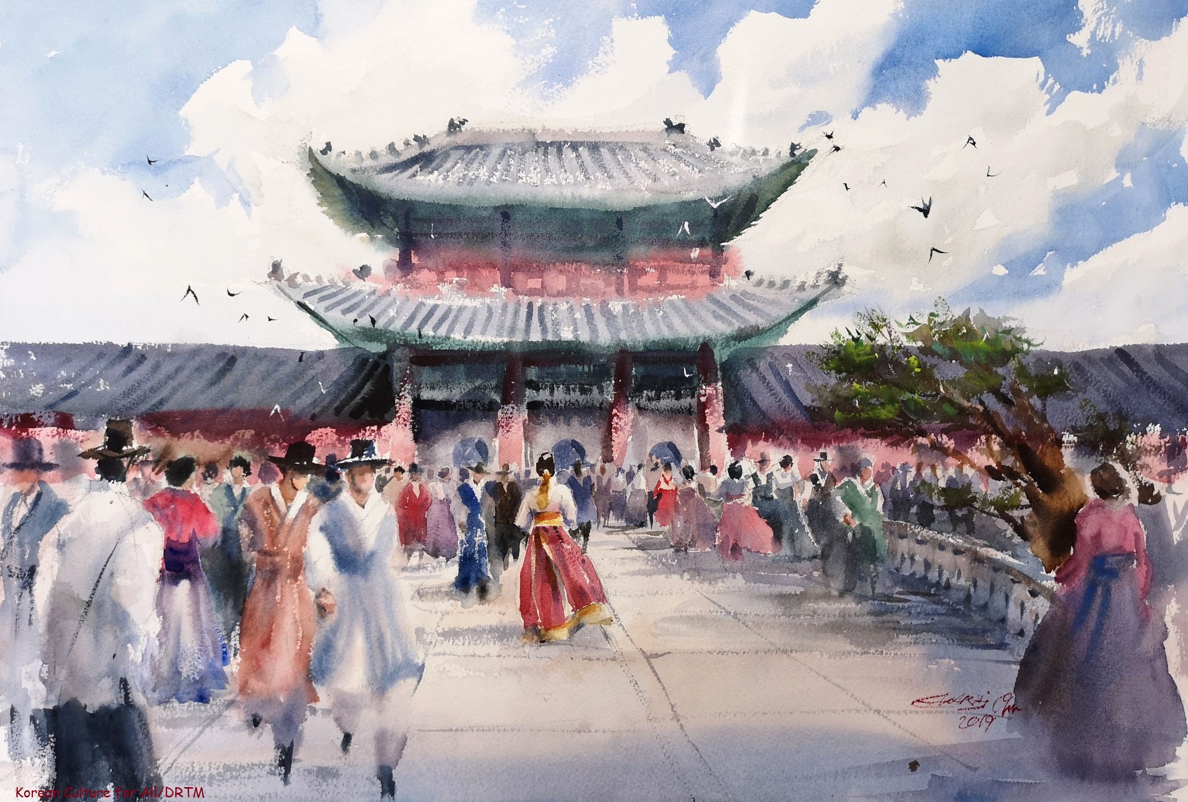 Korean watercolor paintings