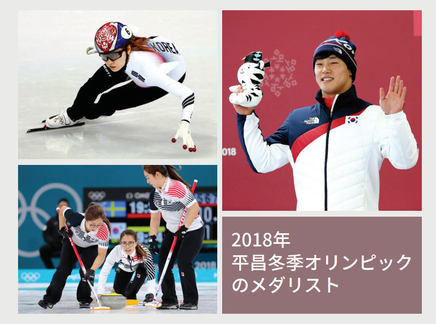 (From top left, counter-clockwise) 1. Choi Min-jeong (Short Track). Choi took two gold medals with dominating races in the women’s 1,500 and 3,000m relay despite getting disqualified from the 500m race. 2. Women’s curling. The five-member team of Kim Eun-jung, Kim Kyeong-ae, Kim Seon-yeong, Kim Yeong-mi, and Kim Cho-hi received international attention with their stunning performance. The so-called Team Kim advanced to the finals after beating traditionally strong teams and claimed a silver medal after losing to Sweden. 3. Yun Sung-bin (Skeleton). Yun became skeleton’s new king at the 2018 PyeongChang Winter Olympics as he won a gold medal by the largest margin in any Olympic sliding race.