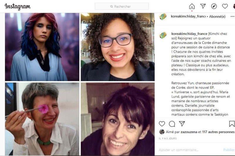Présentation des quatre participantes sur le compte Instagram de Korea Kimchi Day France) 