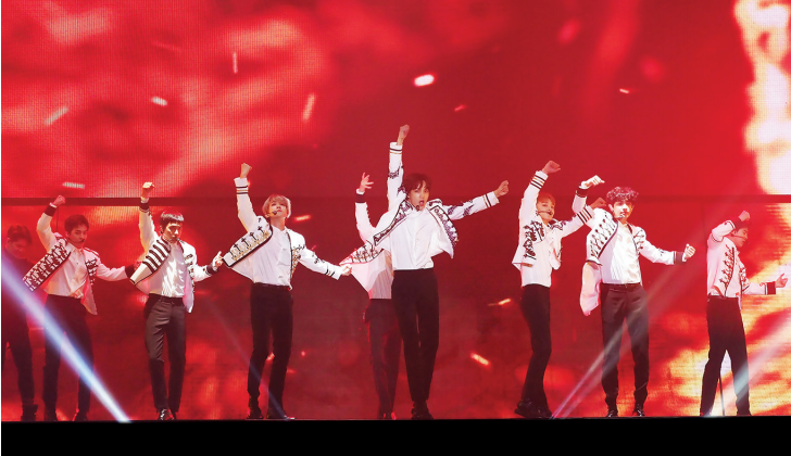 <B>1. EXO</b> one of the most popular idol groups that have captivated the world with their perfectly in-sync group dances