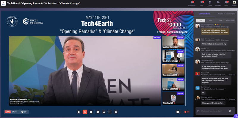 Tech4Earth « Opening Remarks ». Monsieur Yannick GLEMAREC. Executive Director Green Climate Fund. Ⓒ French Tech Community Seoul and the French Korean Chamber of Commerce and Industry (FKCCI)