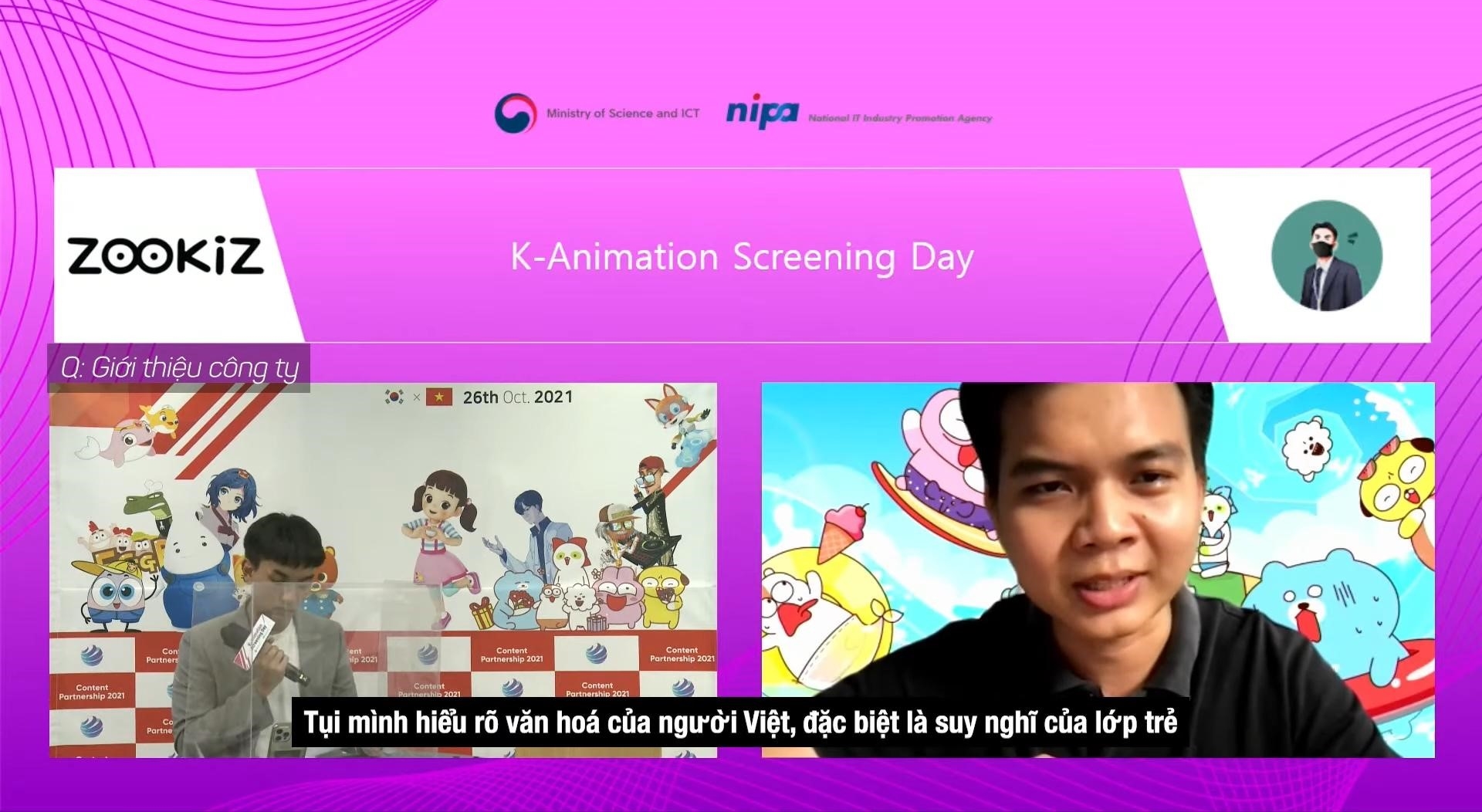 Zookiz là công ty tham gia sự kiện thông qua gọi video call, công ty này đã có chi nhánh ở Việt Nam. (Ảnh: Tô Tôn Thành)
