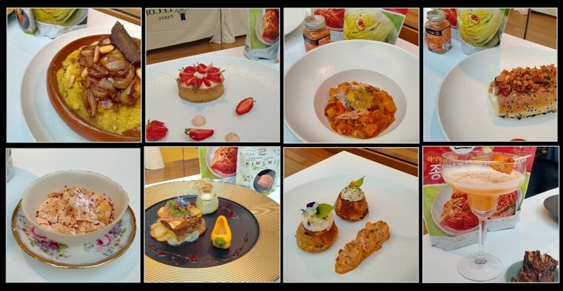 Plats de finalistes au concours culinaire autour du Kimchi, Le Cordon Bleu Paris, octobre 2021. © L. BAH