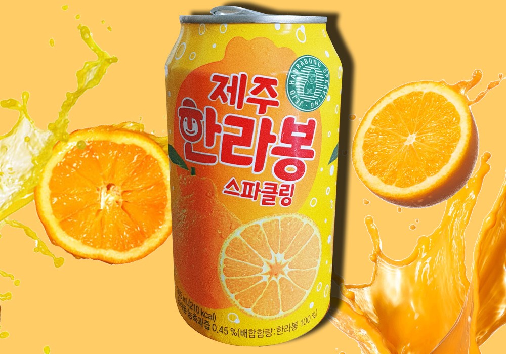 Một loại nước đóng lon vị quýt Hallabong mình từng thưởng thức ngay tại Việt Nam. (Ảnh: Vũ Đỗ Hải Hà)