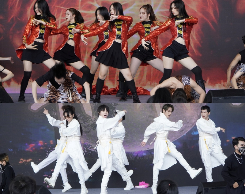 Các màn trình diễn K-pop cover đầy đam mê giúp không khí của Lễ hội văn hóa và nội dung Hàn Quốc thêm phần sôi động. (Ảnh: Trang Facebook của World Trade Center Binh Duong New City)
