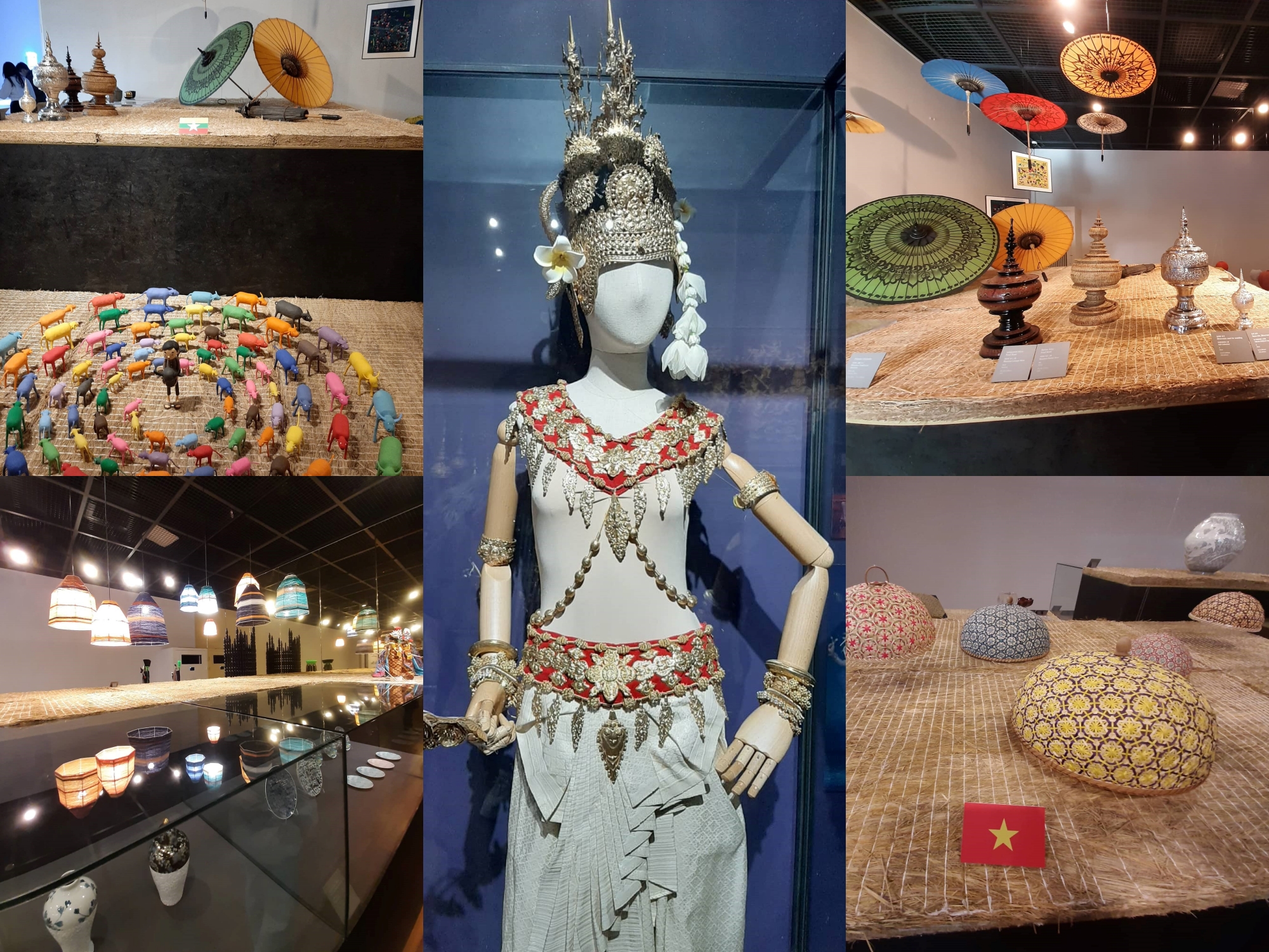 Các du khách đến nhà văn hóa ASEAN, thành phố Busan có thể tham quan hiện vật đặc trưng văn hóa truyền thống từ các quốc gia thành viên ASEAN. (Ảnh: Đào Mạnh Nghĩa)