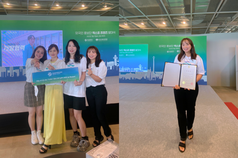Một số thành viên Expo Friends người Việt Nam. (Ảnh: Nguyễn Mai Hạnh)
