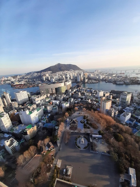 Toàn cảnh tháp Busan nhìn từ đỉnh tháp. (Ảnh: Đào Mạnh Nghĩa)