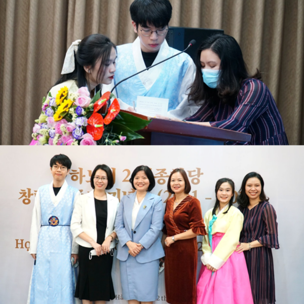 Với tình yêu mãnh liệt với ngôn ngữ và văn hoá Hàn Quốc, Tiến Huy luôn tích cực tham gia các hoạt động giao lưu của Khoa NN&VH Hàn Quốc mà bản thân đang theo học. (Ảnh: Nguyễn Tiến Huy)