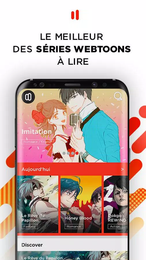 1 De gauche à droite : versions mobiles de Delitoon, Allskreen Webtoon, Webtoon Factory et Verytoon ⓒ Delitoon, Allskreen Webtoon, Webtoon Factory et Verytoon