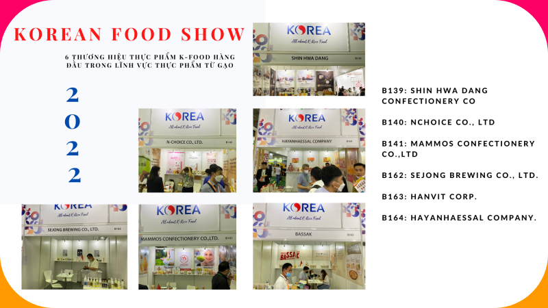 Sự kiện “Korean Food Show 2022” tại Trung tâm Hội chợ và Triển lãm Sài Gòn (SECC), thành phố Hồ Chí Minh. (Ảnh: Phùng Thị Thu Sang)