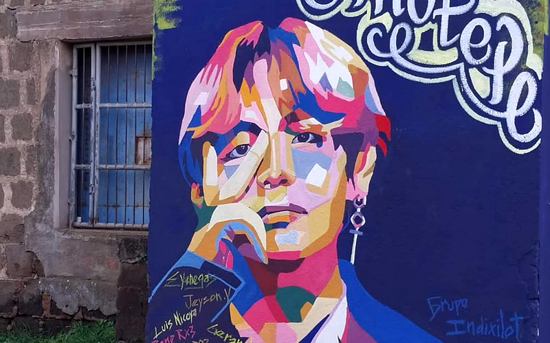 Su arte llegó hasta Corea del Sur y uno de los principales portales web del país realizó un artículo sobre el mural de 'V' realizado en las calles jinotepinas. 