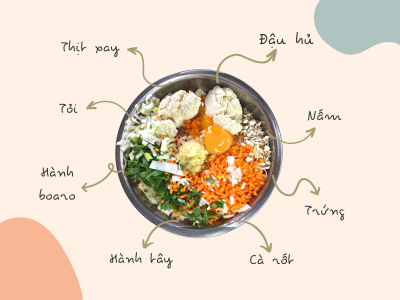 Sau khi ta cho các nguyên liệu vào thì ta sẽ có một hỗn hợp như thế này. (Ảnh: Lưu Hoàng Nhi)