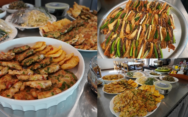 Các loại bánh Jeon (전) khác nhau. (Ảnh: Nguyễn Mai Hạnh)