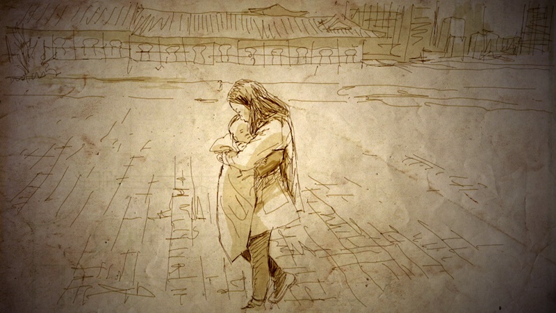 Photo 10 : Planche pour le projet « Single Mom » , dessin de Jung-sik JUN Ⓒ Jung-sik JUN