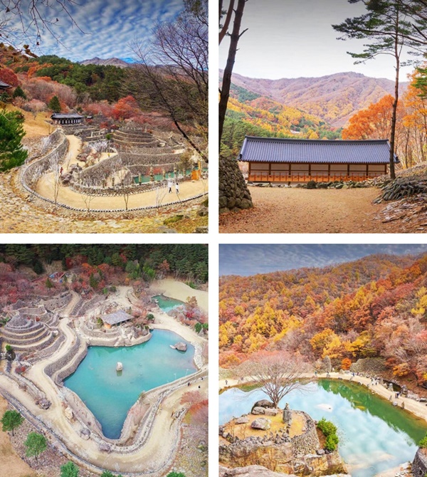 河东三星宫的美丽秋景。图片来源：韩国庆尚南道政府官方微博