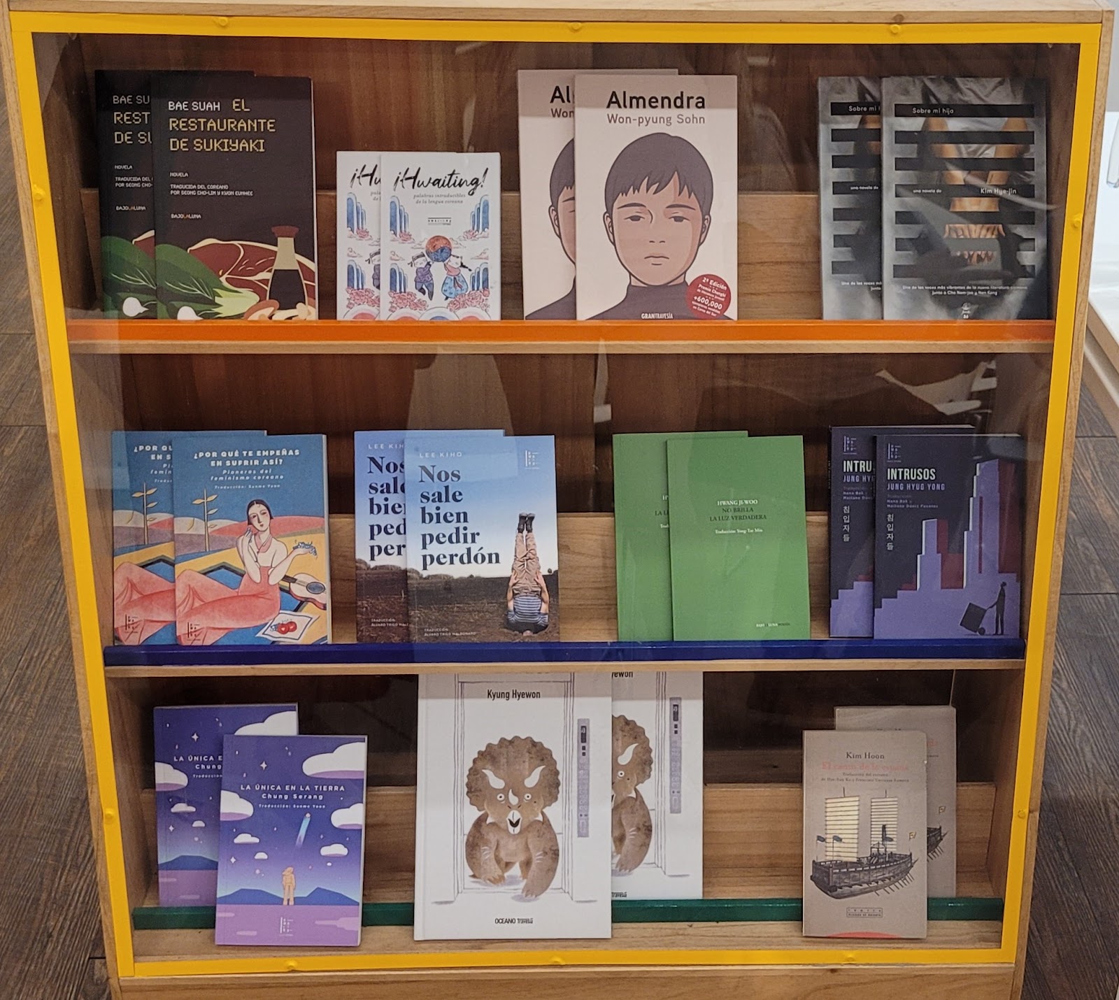 La fotografía muestra los 11 títulos exhibidos en la Casa de la Lectura en la ciudad de Buenos Aires, Argentina 