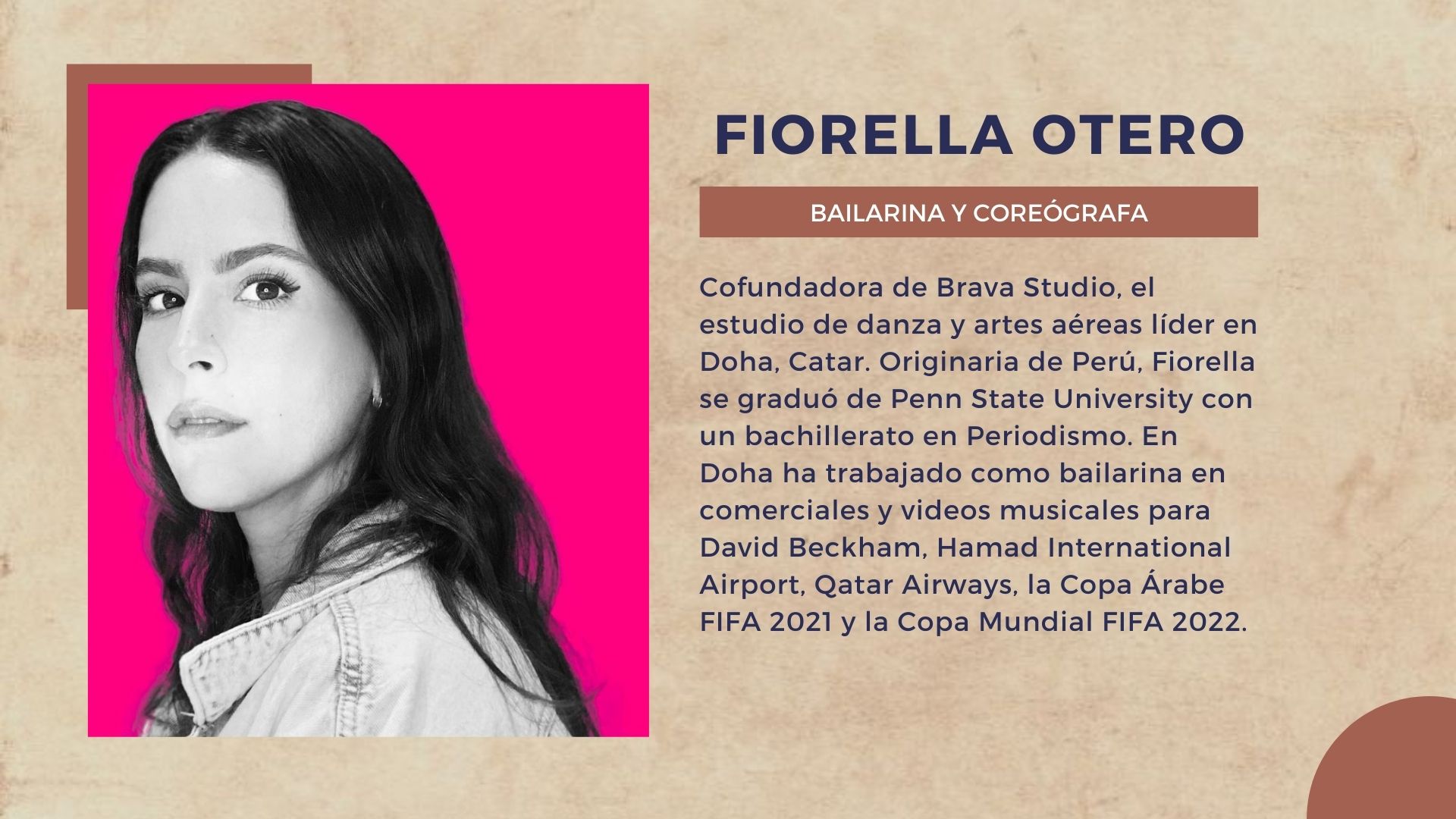 Fiorella Otero trabajó en varios números musicales para la Copa Mundial de la FIFA en Catar junto con el miembro de BTS Jungkook y otros artistas de todo el mundo. | Fiorella Otero