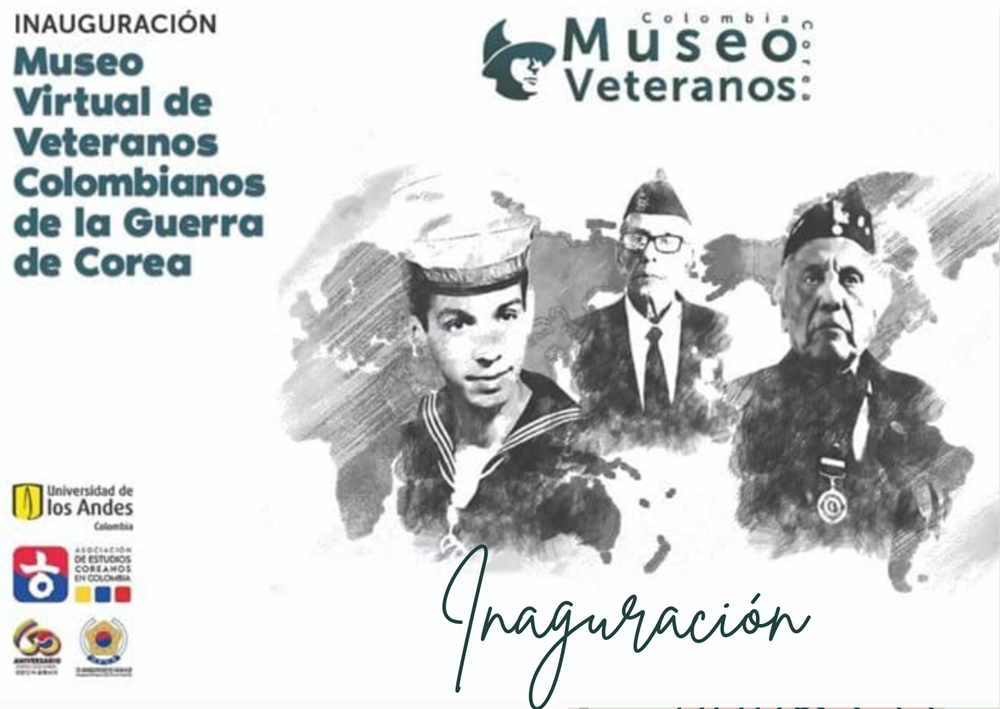 La foto es la imagen que representa la ceremonia de inauguración del ´ Museo Virtual de veteranos colombianos de la guerra de Corea´llevado a cabo el 28 de noviembre en la Universidad de los Andes en Bogotá. 
