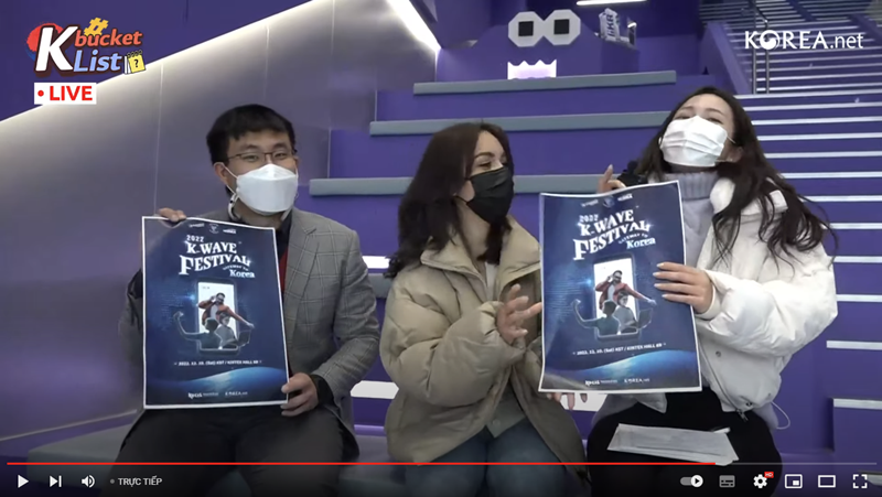 Chương trình K-bucket List live streaming của Korea.net ngày 07/12/2022. (Ảnh: Kênh Yotube chính thức Koreanet)