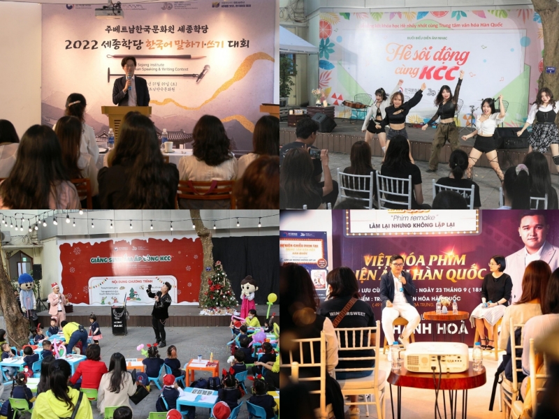 “Hè sôi động”, “Giáng sinh ấm áp”, Talkshow “Việt hóa phim điện ảnh Hàn Quốc” là một trong số nhiều hoạt động hấp dẫn khác do trung tâm tổ chức trong năm 2022 vừa qua. (Ảnh: Trung tâm Văn hóa Hàn Quốc tại Việt Nam)