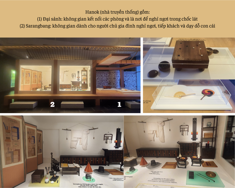 Đại sảnh và Sarangbang trong nhà truyền thống Hanok của Hàn Quốc. (Ảnh: Bùi Thái Hường)