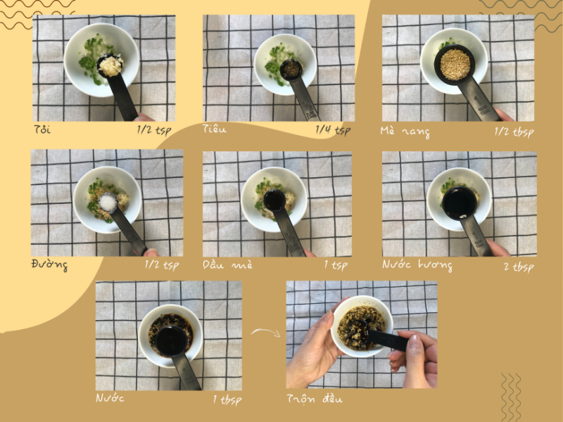 Ta pha nước chấm cho món canh. (Ảnh: Lưu Hoàng Nhi)