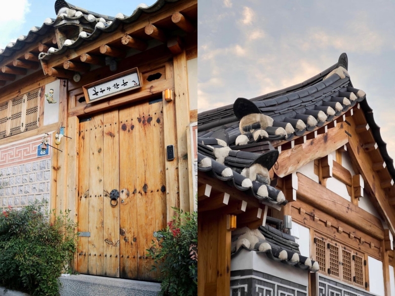 Với thiết kế chủ yếu là tông trầm, những ngôi nhà Hanok vừa mang nét truyền thống nhưng vẫn tạo sự sang trọng, quý phái. (Ảnh: Nguyễn Hà Linh)