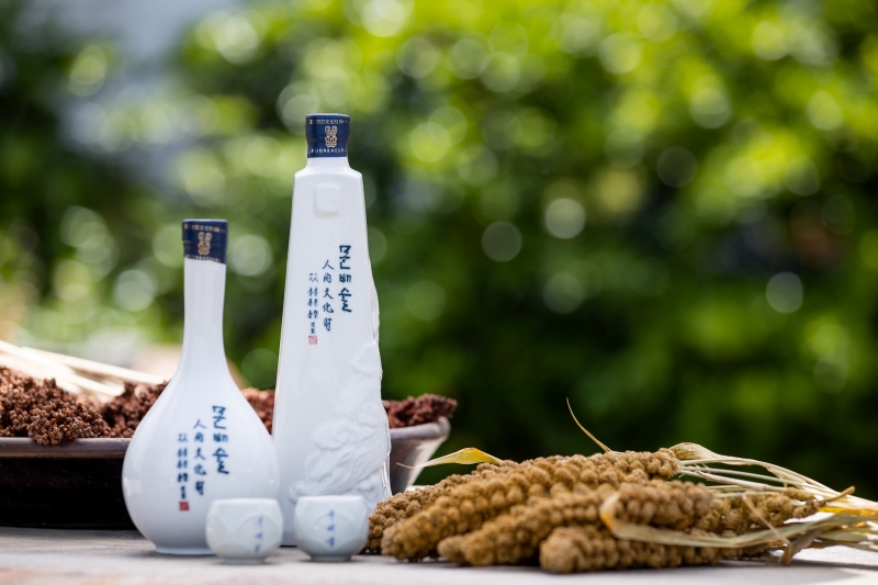Yellow non-glutinous millet shown here is used to make the mitsool (primary mash) of munbaeju (wild pear liquor), and sorghum is used to make deotsool, a malt that combines grain, yeast and water and is added to mitsool.
