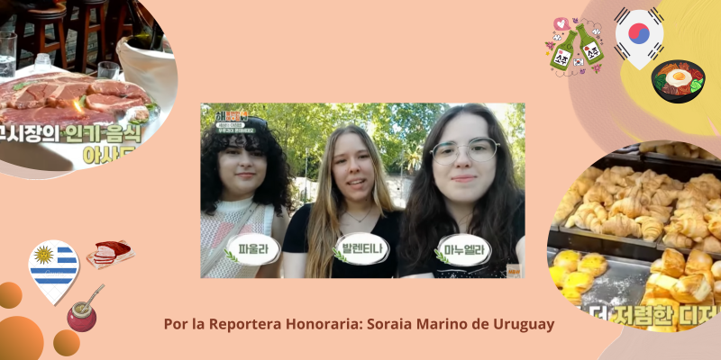 Tres alumnas del Instituto Rey Sejong Montevideo, aparecen en un programa matutino de la red televisiva surcoreana KBS.