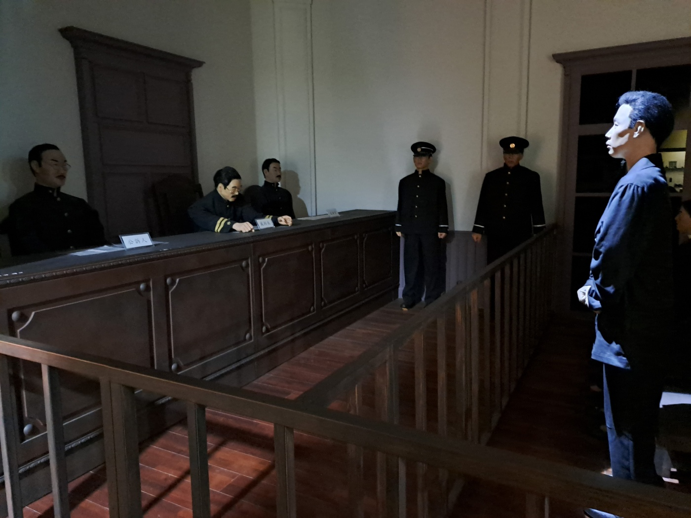 安重根于日本法庭接受审判的模型。韩宣网名誉记者卢颖彤 摄
