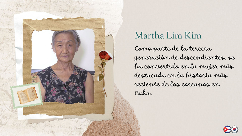 Martha Lim Kim, como parte de la tercera generación de descendientes, se ha convertido en la mujer más destacada en la historia más reciente de los coreanos en Cuba. Fuente Martha Lim Kim