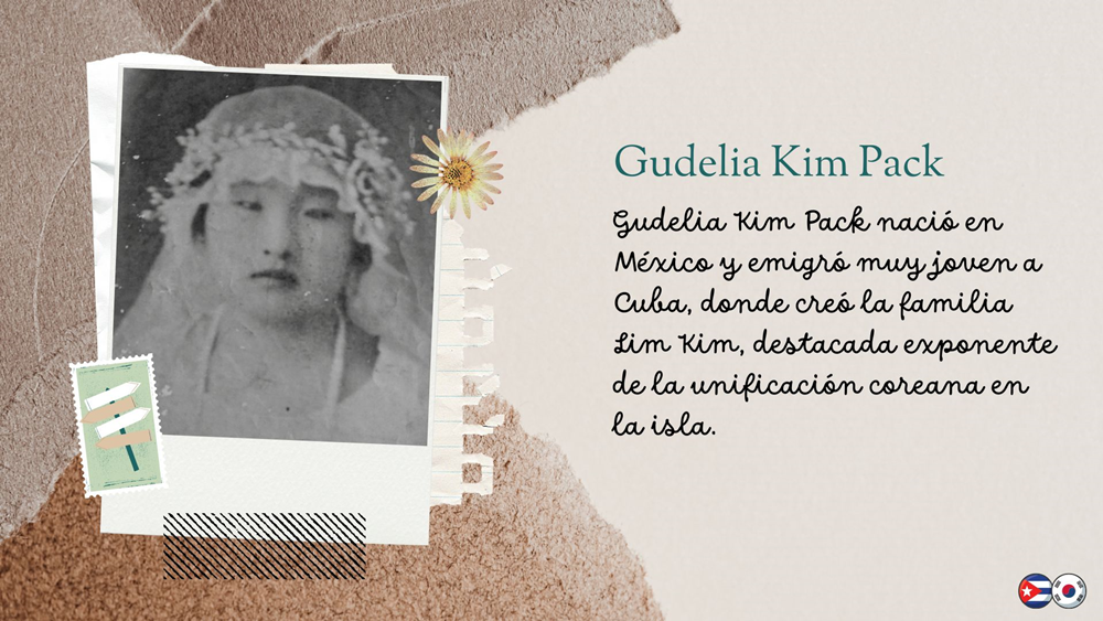 Gudelia Kim Pack nació en México y emigró muy joven a Cuba, donde creó la familia Lim Kim, destacada exponente de la unificación coreana en la isla. Fuente Martha Lim Kim.