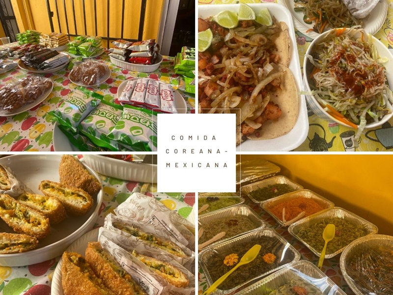 Durante la boda se ofrecieron platos de comida tradicionales tanto de Corea como de México