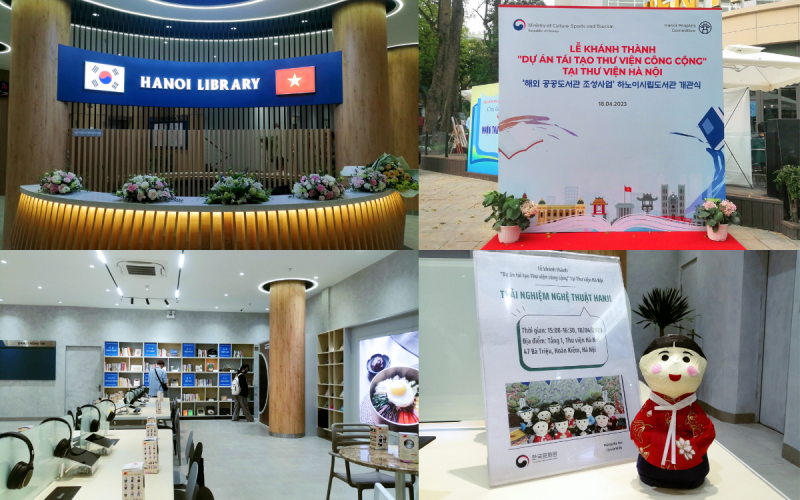  Thư viện Hà Nội đã có diện mạo mới sau khi tiếp nhận Dự án tái tạo thư viện công cộng nước ngoài do Bộ Văn hóa, Thể thao và Du lịch Hàn Quốc tài trợ. (Ảnh: Lưu Thị Thu Loan)