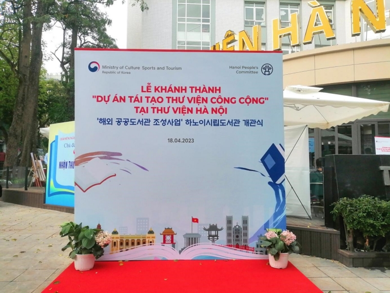 Lễ khánh thành dự án vừa được tổ chức tại Thư viện Hà Nội (Hoàn Kiếm) vào giữa tháng 4 vừa qua. (Ảnh: Lưu Thị Thu Loan)