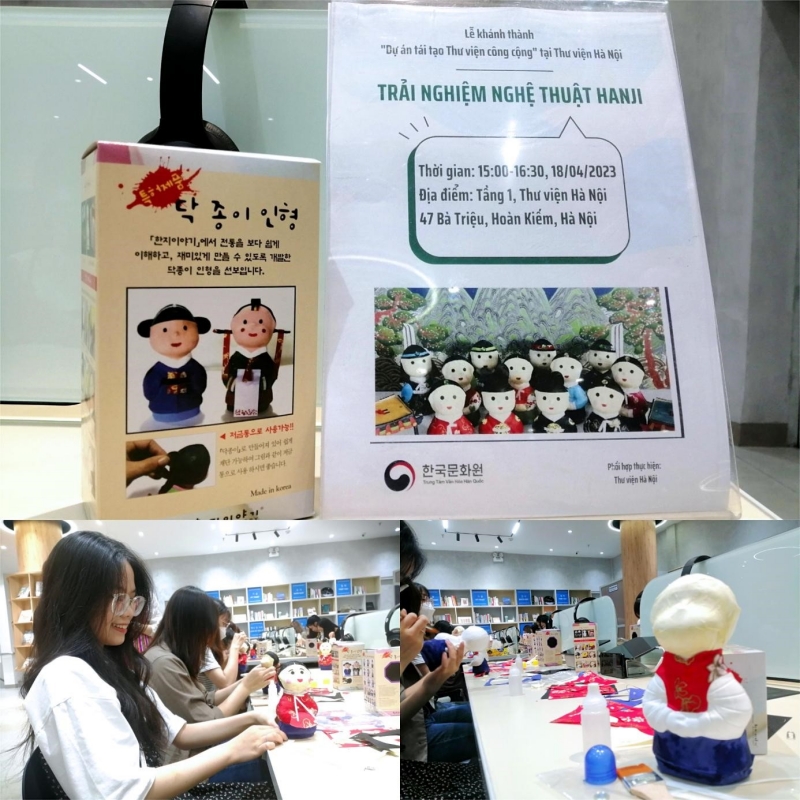 Mọi người hào hứng tham gia trải nghiệm dưới sự hướng dẫn của cô giáo Lee. (Ảnh: Lưu Thị Thu Loan)