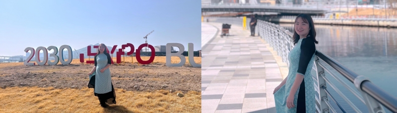 Biểu tượng World Expo (Triển lãm Thế giới) 2030 xuất hiện khắp mọi nơi ở thành phố Busan. (Ảnh: Nguyễn Mai Hạnh)