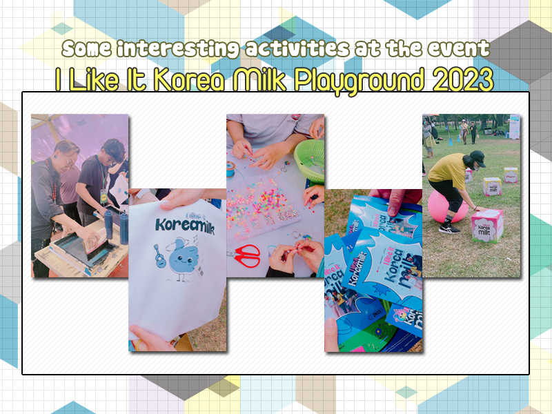 “I Like It Korea Milk Playground 2023” đã cải tiến, bổ sung nhiều hoạt động mới sáng tạo thu hút hơn sự kiện của năm 2022, một số nét nổi bật bao gồm: gian hàng workshop làm túi tote tự in hay làm móc khóa 100% handmade, chụp hình lấy liền tại photobooth, các trò chơi độc đáo, lôi cuốn, đòi hỏi sự tập trung và vận động liên tục. (Ảnh: Vũ Đỗ Hải Hà, Trịnh Diễm Quỳnh)