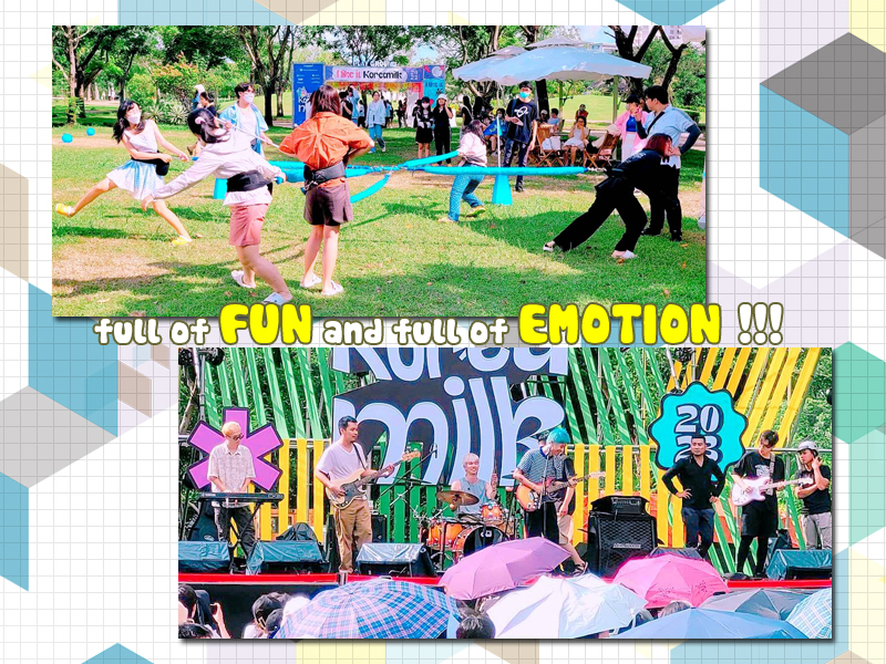 Ngày thứ 2 tại sự kiện “I Like It Korea Milk Playground 2023” vẫn không kém phần sôi động bởi những trò chơi thể chất và màn trình diễn dạt dào chất tự sự, nhẹ nhàng đến từ ban nhạc Indie mang tên “NGỌT”. (Ảnh: Nguyễn Ngọc Tuyết Anh)