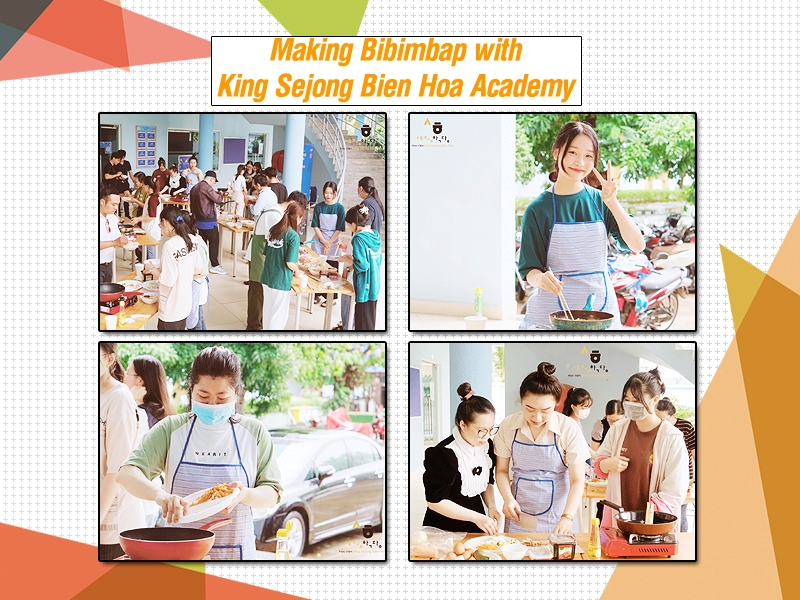 “Chương trình trải nghiệm văn hóa ẩm thực Hàn Quốc” khiến tất cả những người tham gia đều hào hứng, vui vẻ. Thông qua quá trình làm và thưởng thức món cơm trộn, mọi người còn có cơ hội mở rộng mối quan hệ mới theo hướng tích cực hơn. (Ảnh: Trang Facebook King Sejong Biên Hoà - Đại học Lạc Hồng, Biên tập: Vũ Đỗ Hải Hà)