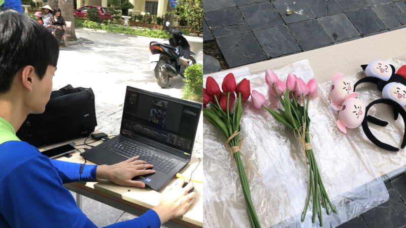 Nhóm chụp ảnh. (Ảnh: Hoàng Thị Phương Thảo)