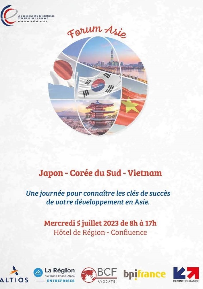 Affiche du forum Asie des CCE de la France à Lyon.