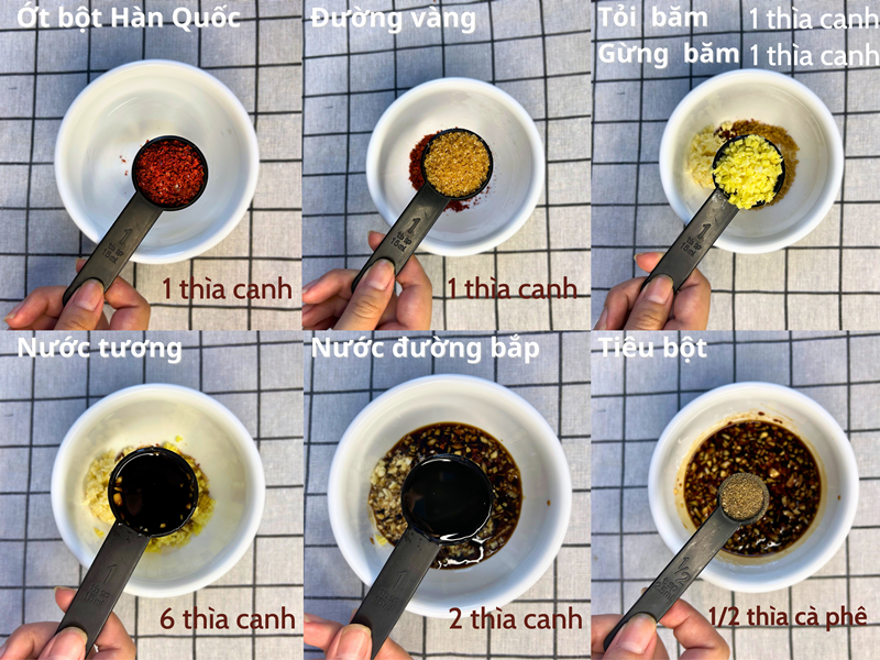 Pha nước sốt theo công thức trong hình. (Ảnh: Lưu Hoàng Nhi) 