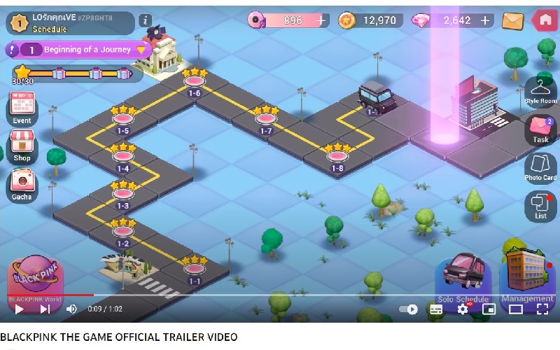 Уровни игры «BLACKPINK THE GAME». / Фото: YouTube-канал BLACKPINK