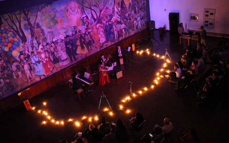 Concierto 'Sueño de amor' interpretado por Coreatitlán en el Museo Mural Diego Rivera en la Ciudad de México